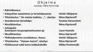 Juhlan ohjelma